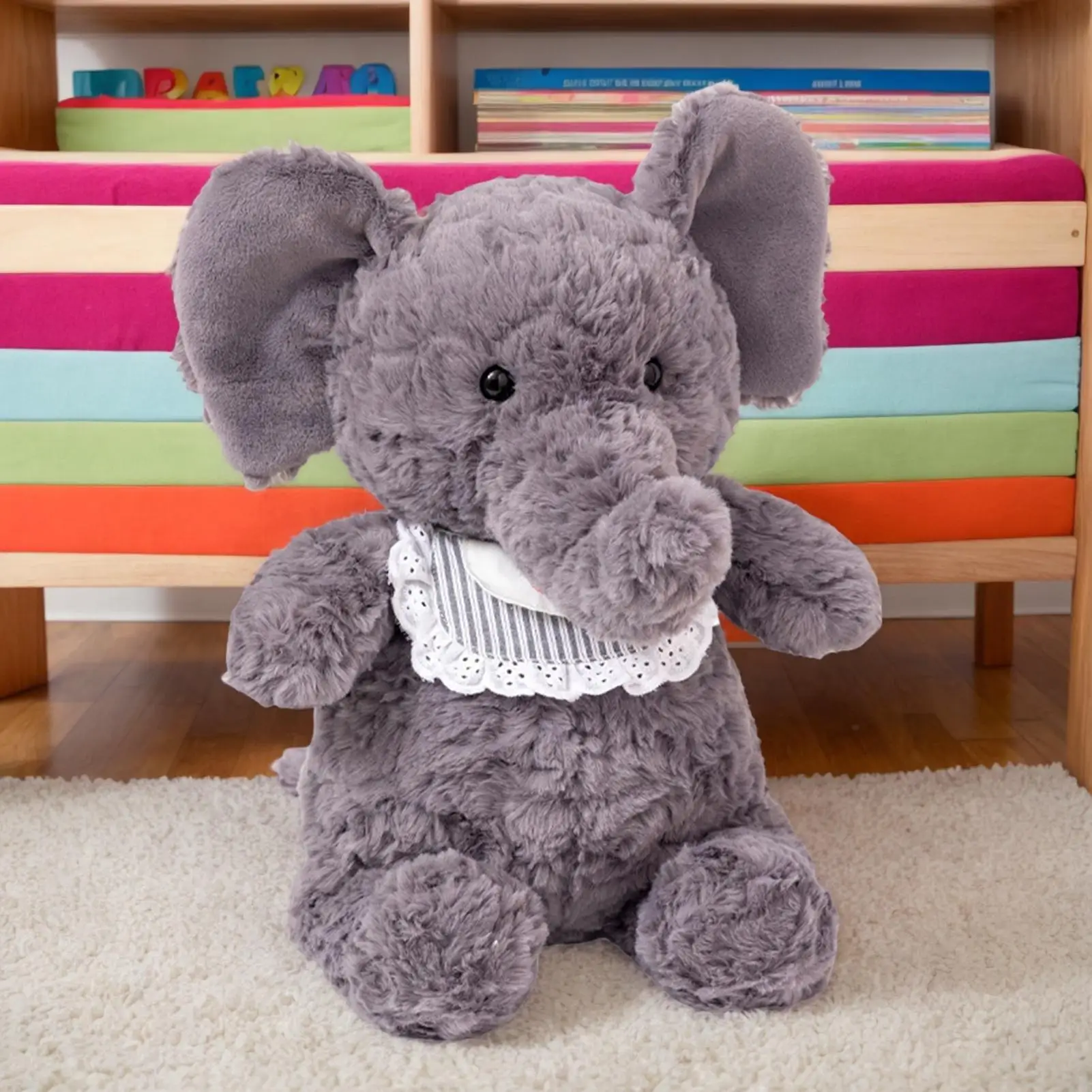 

Bunny Stuffed Animal Soft Cute Home Decor With Bibs Huggable Elephant Plush Stuffed Animals For Kids Adults Boys Valentines Day