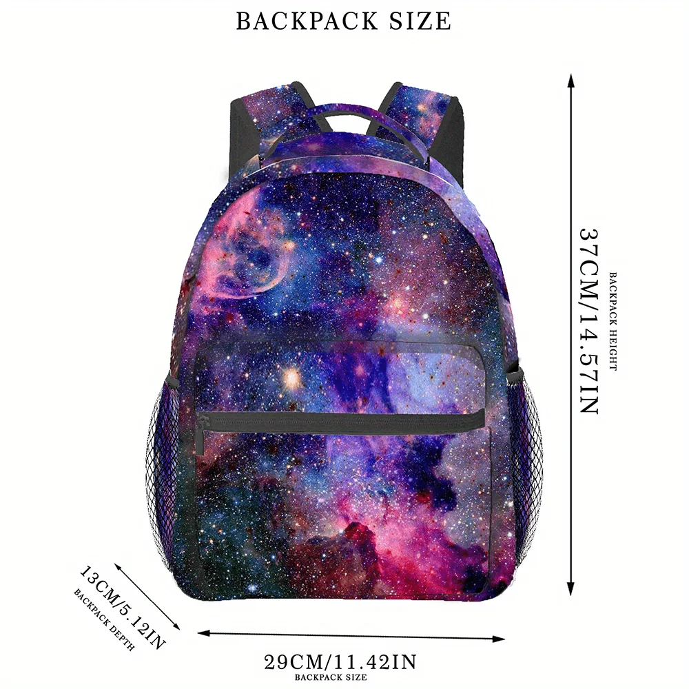 Galaxy Print Large Capacity Backpack with Adjustable Shoulder Straps Lightweight Durable for Travel School Unisex Casual Daypack