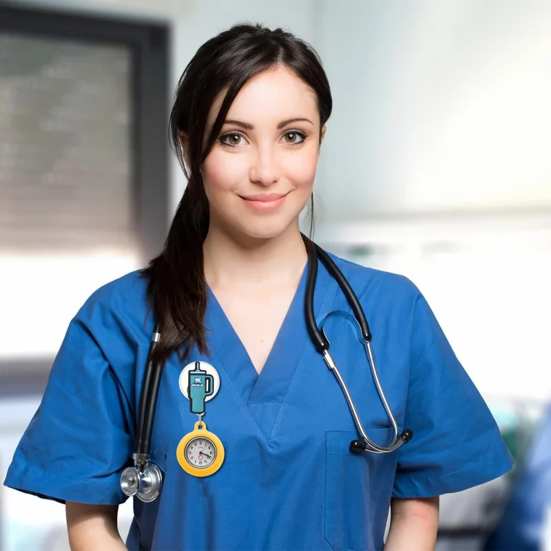 ساعة الجيب من سلسلة Amazon Bottle 2 PatchetsyPull ساعة الجيب الطبية القابلة للسحب كارتون لطيف من السيليكون