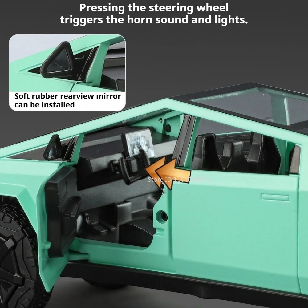 1:24 トレーラーモーターホームピックアップ合金ダイキャストモデルおもちゃ車ドア開閉音と光プルバック前輪ステアリング車両ギフト