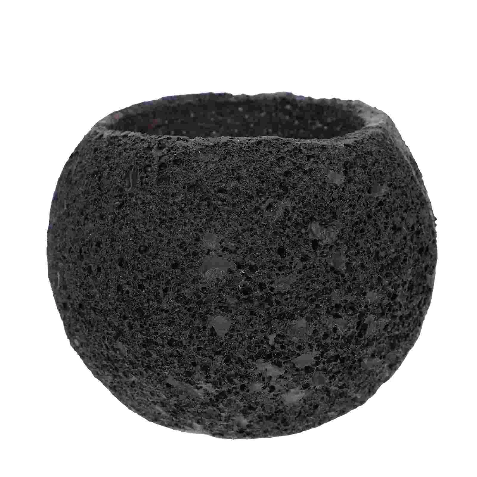 Lava Stone Pot Black Plant Terrarium Fogger House Plants Mini Flower Vase Desktop Pots Office Decor Simple Volcanic Rock