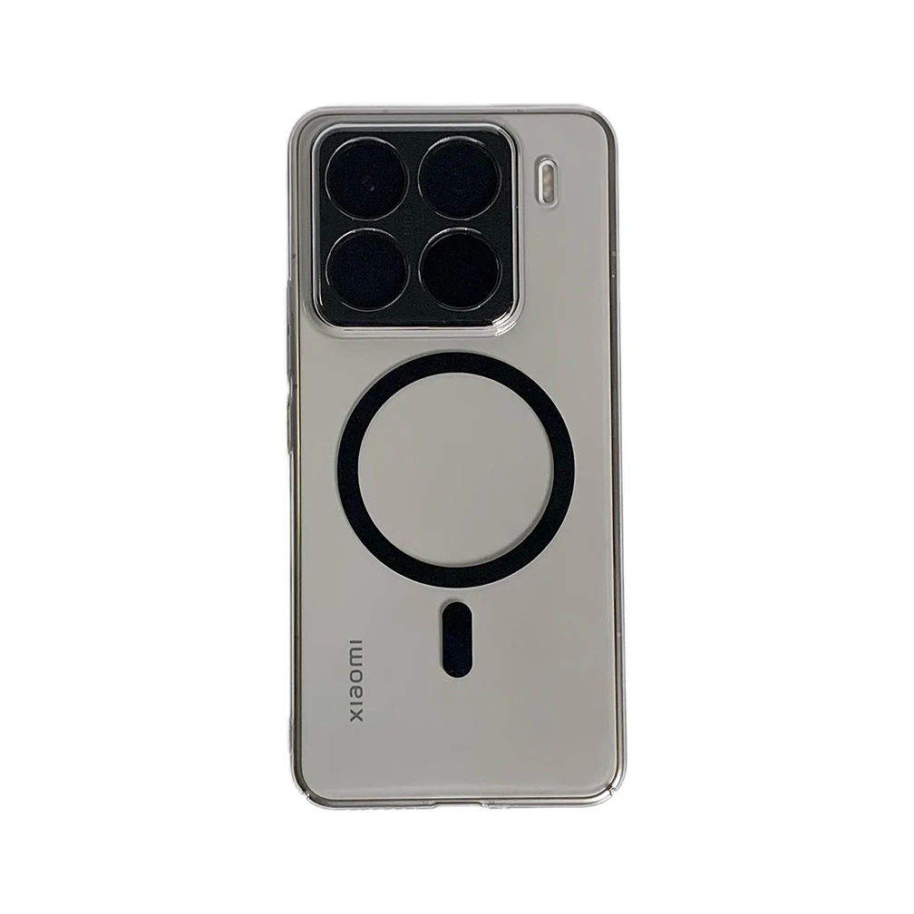 الفاخرة المغناطيسي Magsafe الصلب PC جراب هاتف ل Xiaomi Mi 15 14 13 برو الترا شفافة أسود واضح الغطاء الخلفي رقيقة جدا قذيفة