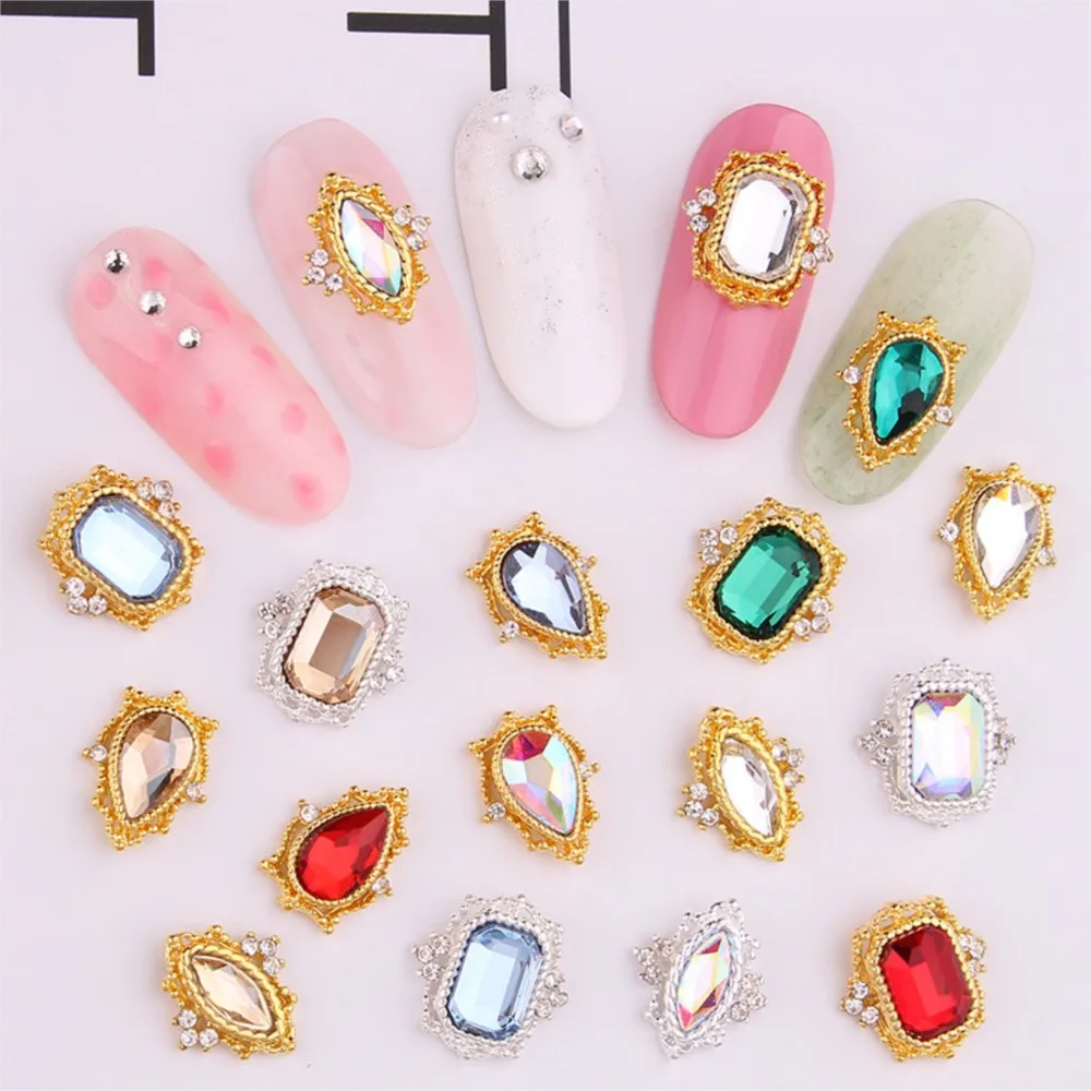 

10Pcs/Lot Rhinestones Nail Charm Glass Flat Back Strass Nail Decoration Crystal Rhinestones 3D Gem Stone Manicure Nail Jewelry #