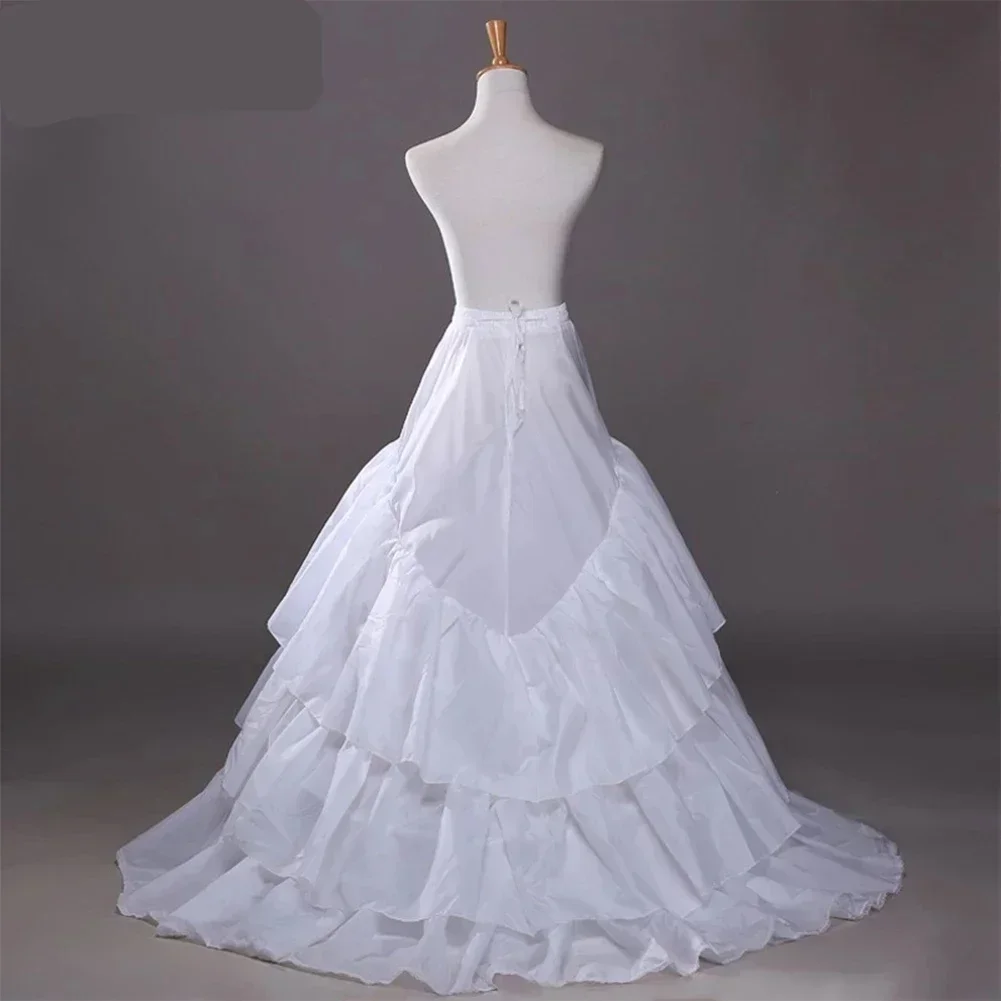 Petticoat Jupon Court Train Crinoline Slip Underskirt for A-line Dress 3 Layers Wedding Accessoires