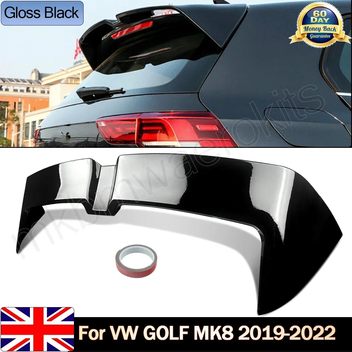 For VW Golf 8 MK8 GTI Hatchback 2021-2023 Rear Roof Spoiler Wing Lip Gloss Black