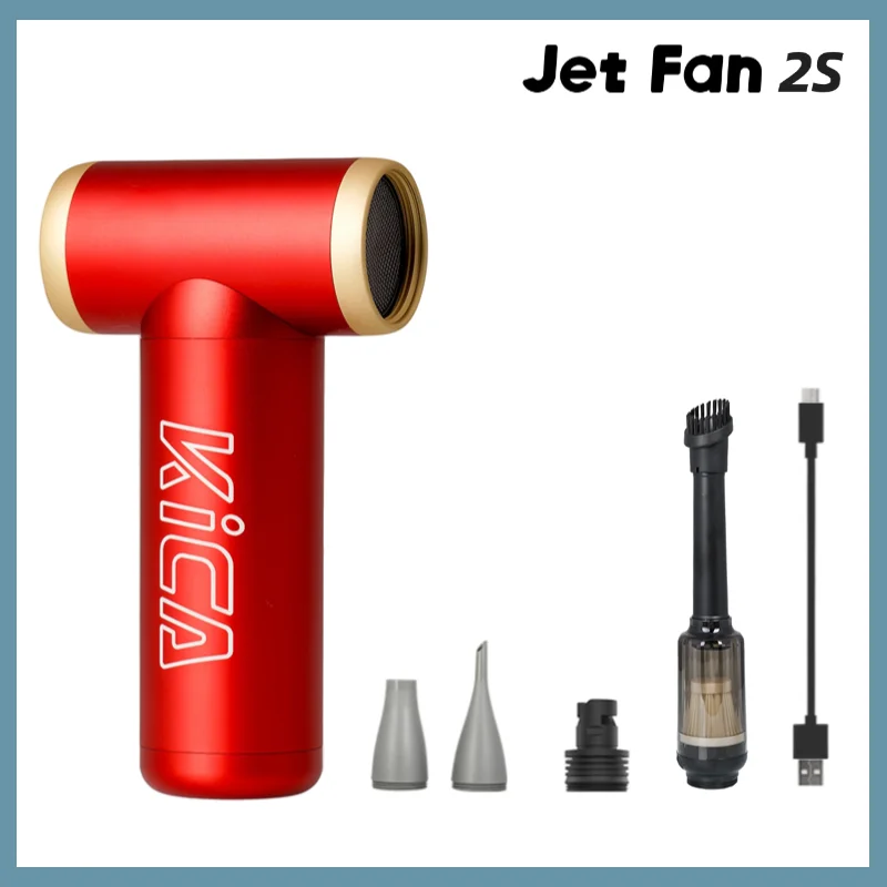 KiCA JetFan 2S Draagbare Luchtblazer 117000RPM Oplaadbare Mini Ventilator, Metalen Behuizing Extreme Modus, Kamperen Wandelen BBQ Buitengereedschap