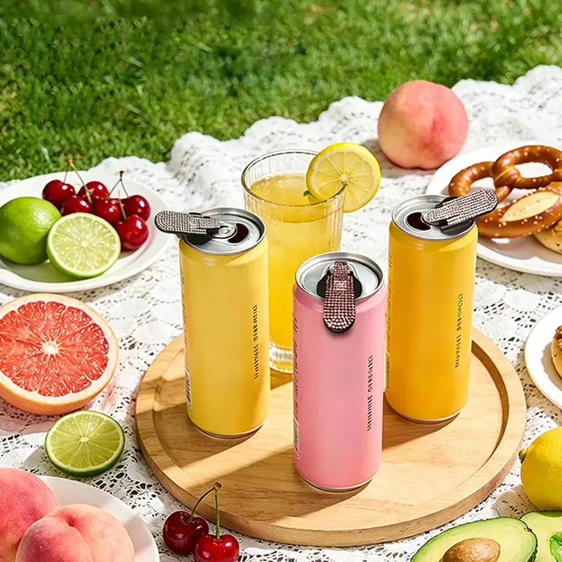 Bottle Opener Keychain Bling Creative Rhinestone Beverage Bottle Opener Tool Small Portable Easy Grip Camping Home Use