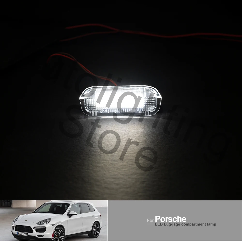 2Pc For Porsche Cayenne 970 Panamera 2011-2016 LED 트렁크 부츠 램프 컴 파트먼트 라이트 인테리어 쿠폰 수하물 천장 조명 썸네일 2