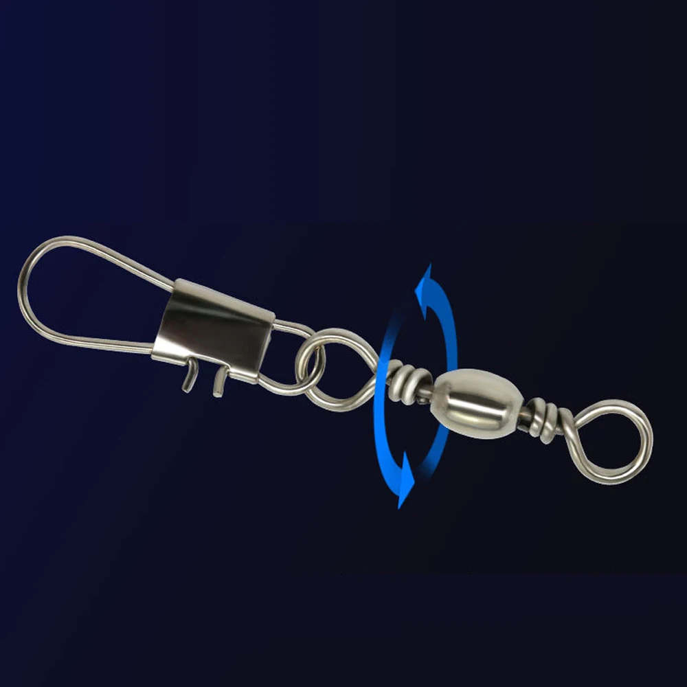 DNDYUJU 20-100pcs Carbon Steel Pike Fishing Barrel Bearing Rolling Swivel Pin Fishhook Lure Connector FishingAccessories Tackle