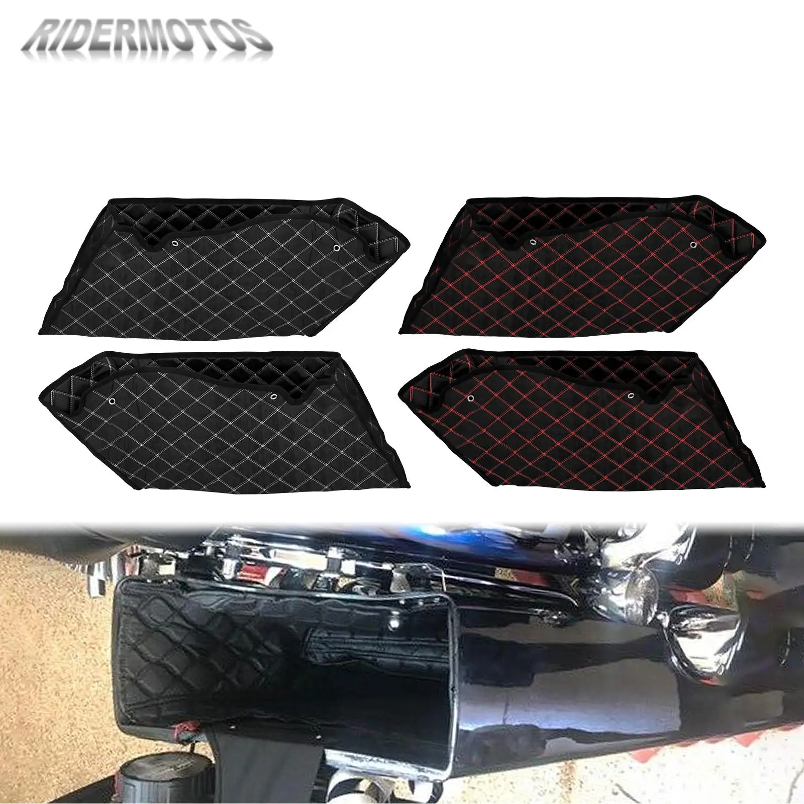 

Motorcycle Extended Bags Stretched Inserts 4'' Saddlebag Liner For Harley Touring Street Road Electra Glide FLHR FLHTK 2014-2022