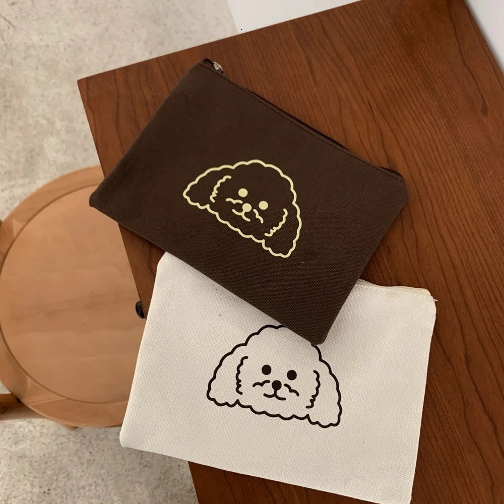 

100pcs/Lot Wholesale Custom Logo Printed Eco-Friendly Organic Cotton Canvas Zipper Cosmetic Pouch Bags Small Make-Up Bag