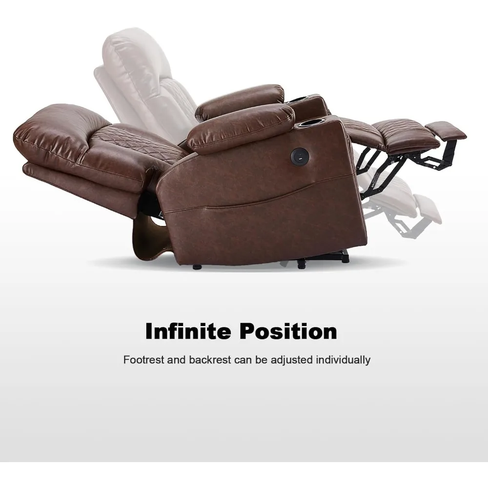 كراسي كرسي رفع الطاقة بمحرك مزدوج مع حرارة وتدليك لكبار السن، كراسي كهربائية جلدية مع مسند للقدمين، لانهائي Posi