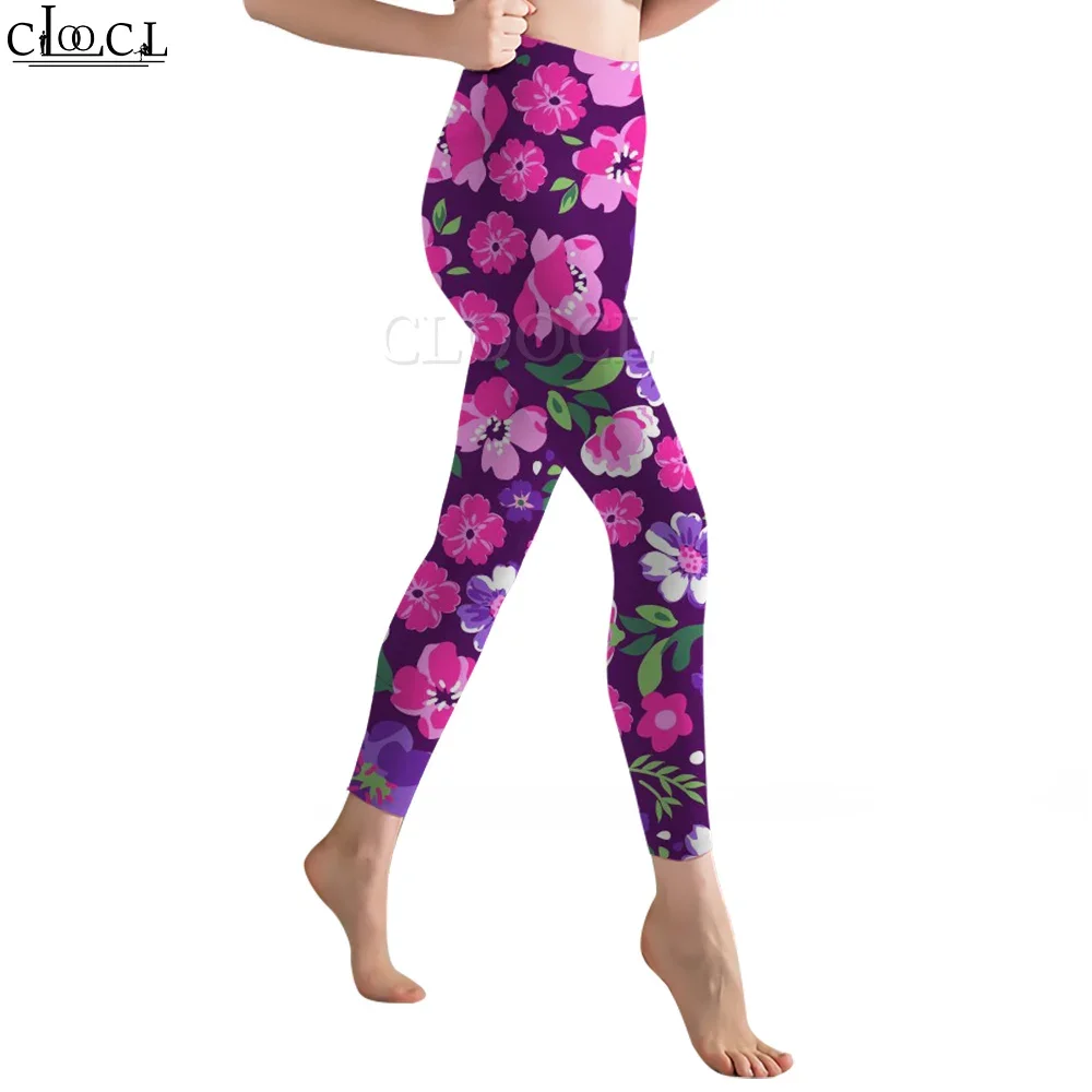 CLOOCL  Casual Women Legging Pink Floral Pattern 3D Printed Trousers Female for Workout Push Up Jogging High Waist Yoga Pants