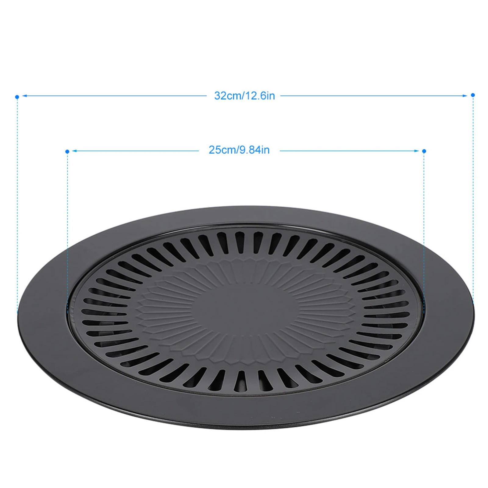 Barbecue Pan Smokeless Round Nonstick Baking Tray BBQ Roasting Tray Kitchen Utensilsfor Electric Stove Gas Stove Propane Stove