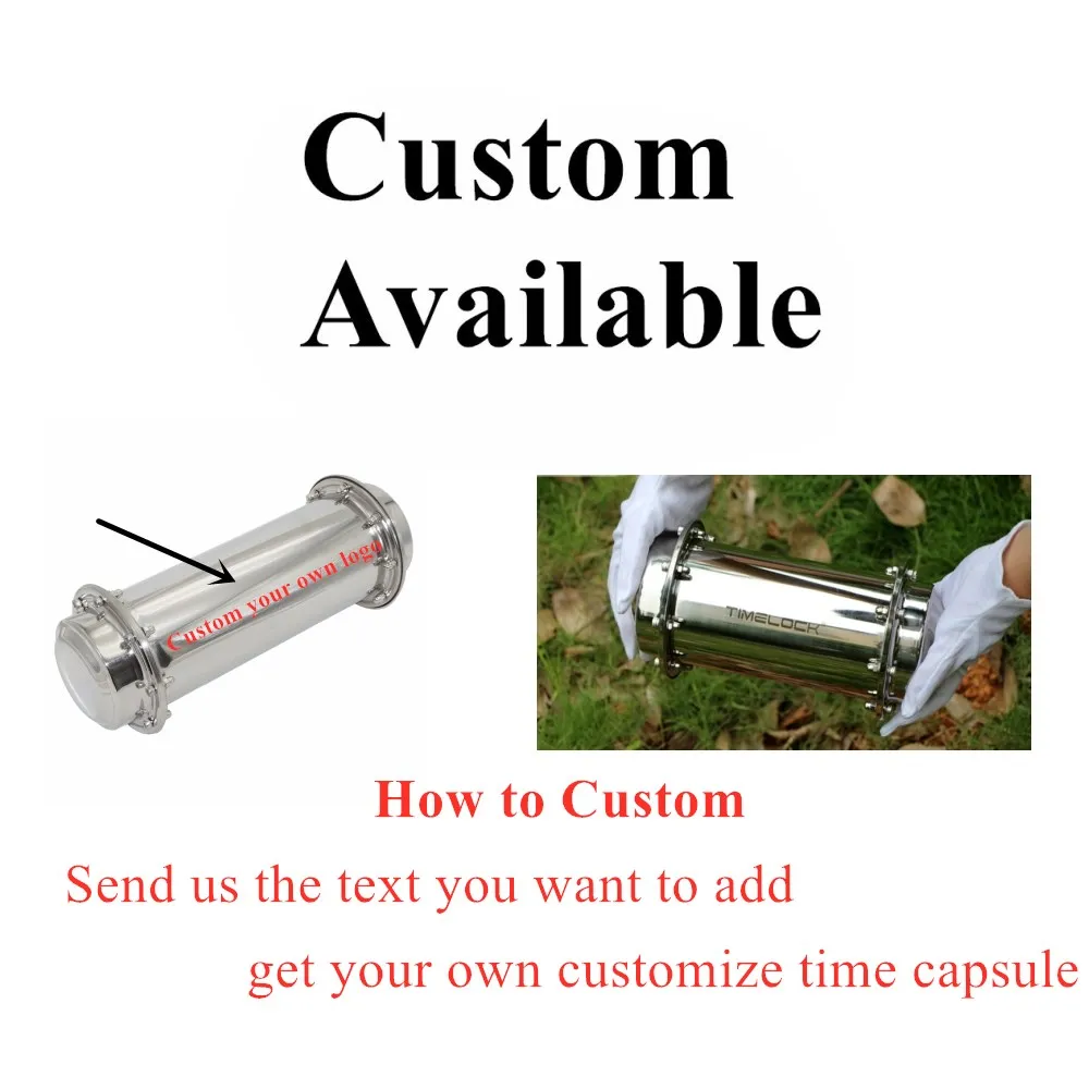 Time Capsule Anti-Corrosion Waterproof Stainless Steel Container Durable Lock Container Multi Size Customize Logo/Name Available