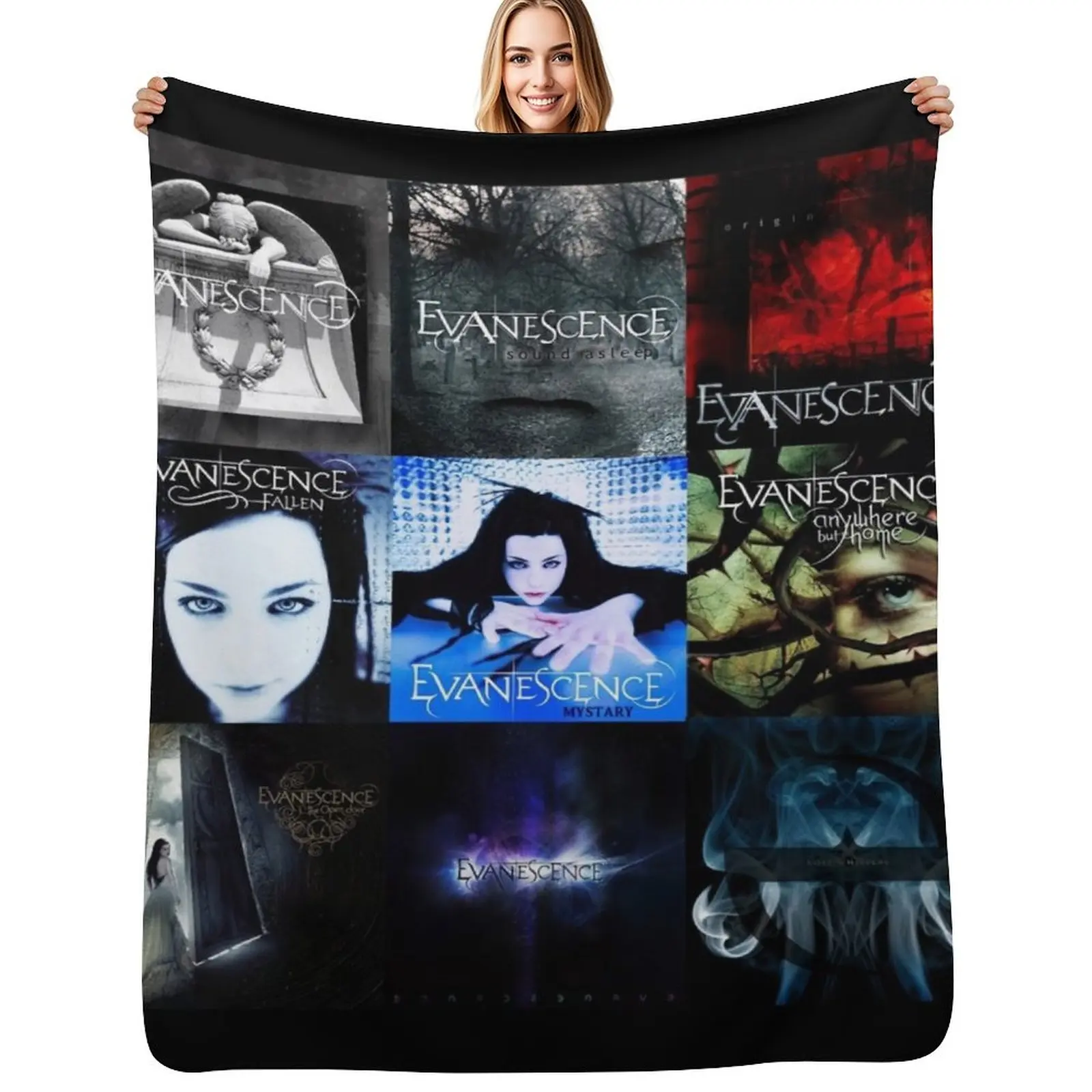 Evanescence Collage Throw Blanket Luxury Brand Thin Quilt blankets ands Furrys Beautifuls Blankets