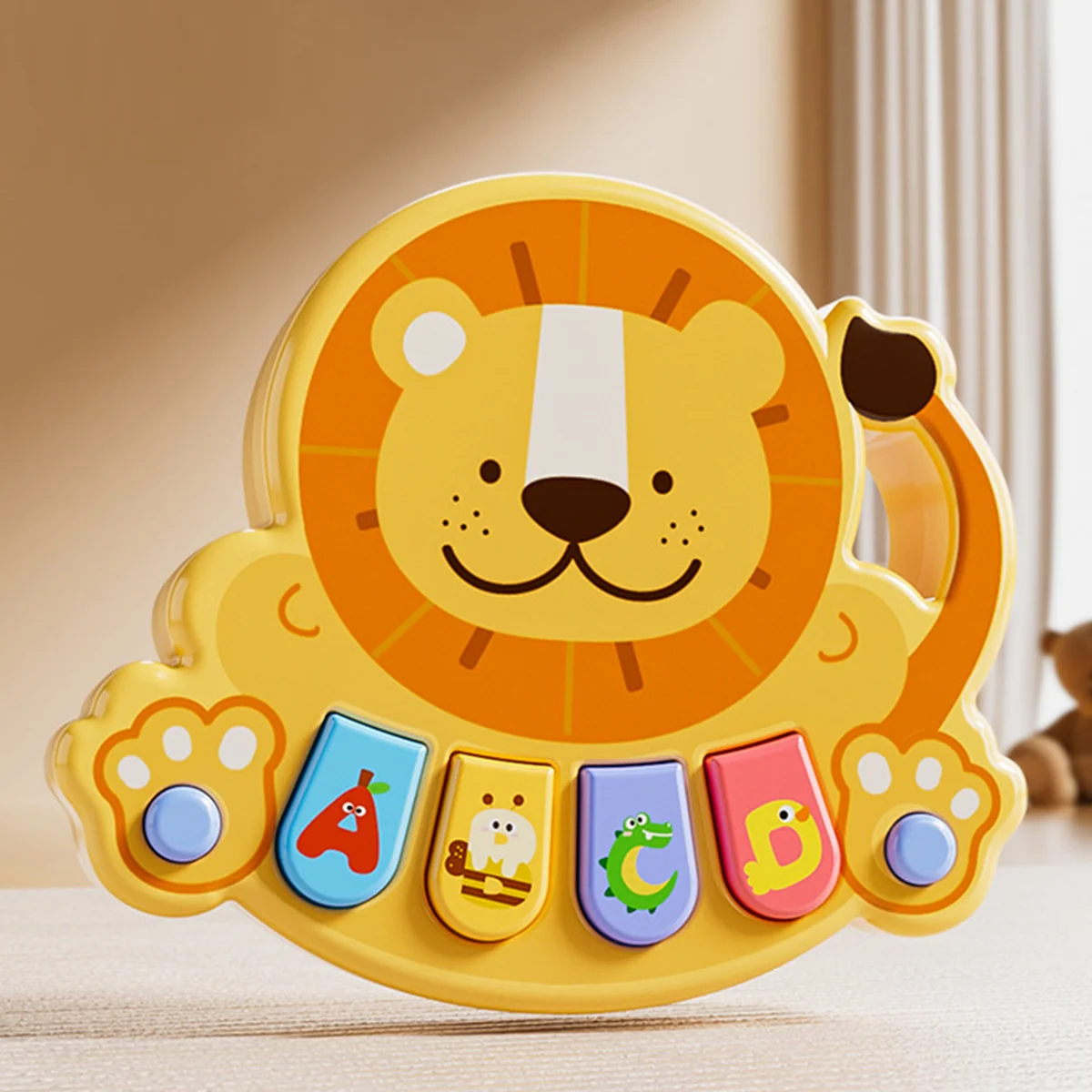 Baby Lion Muziekdoos Speelgoed, Baby Muziek Verlichting Speelgoed, Muziektoetsenbord en Piano, Baby Verjaardagscadeau