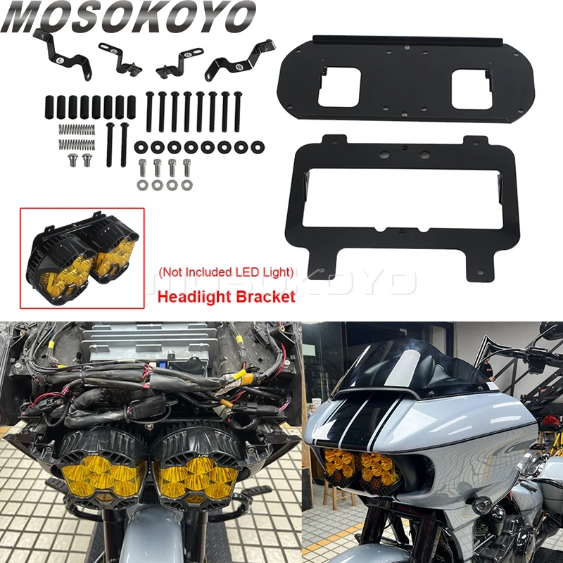 

For Baja LP6 Headlight Bracket Mount Accessories For Harley Touring 15-23 Road Glide Ultra CVO/SE FLTRUSE Special FLTRXS FLTRX