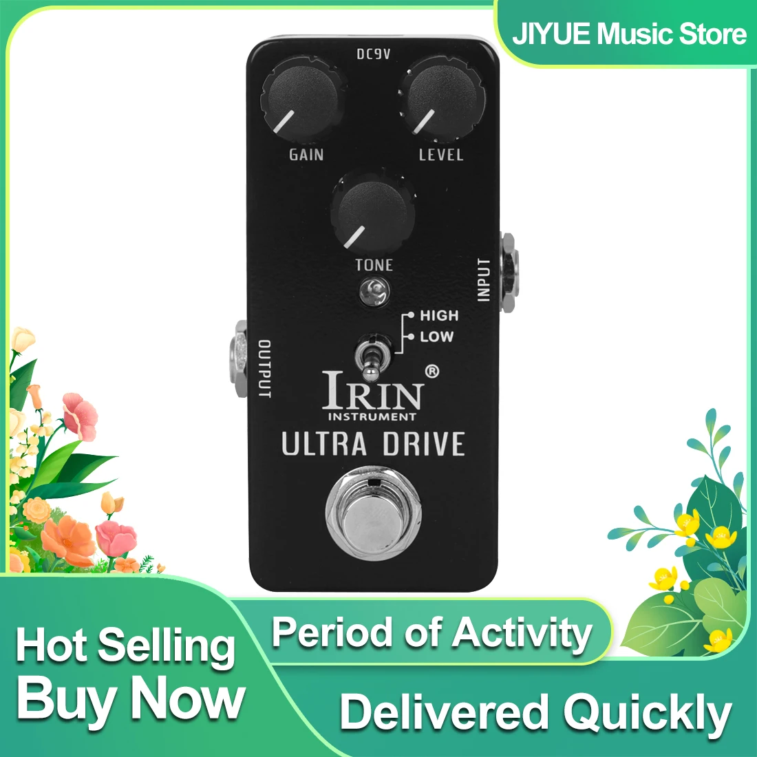 

IRIN RS-02 Ultra Drive педаль эффектов для гитары с высоким коэффициентом усиления, эффекты Overdrive True Bypass, педаль Overdrive, аксессуары для электрогитары