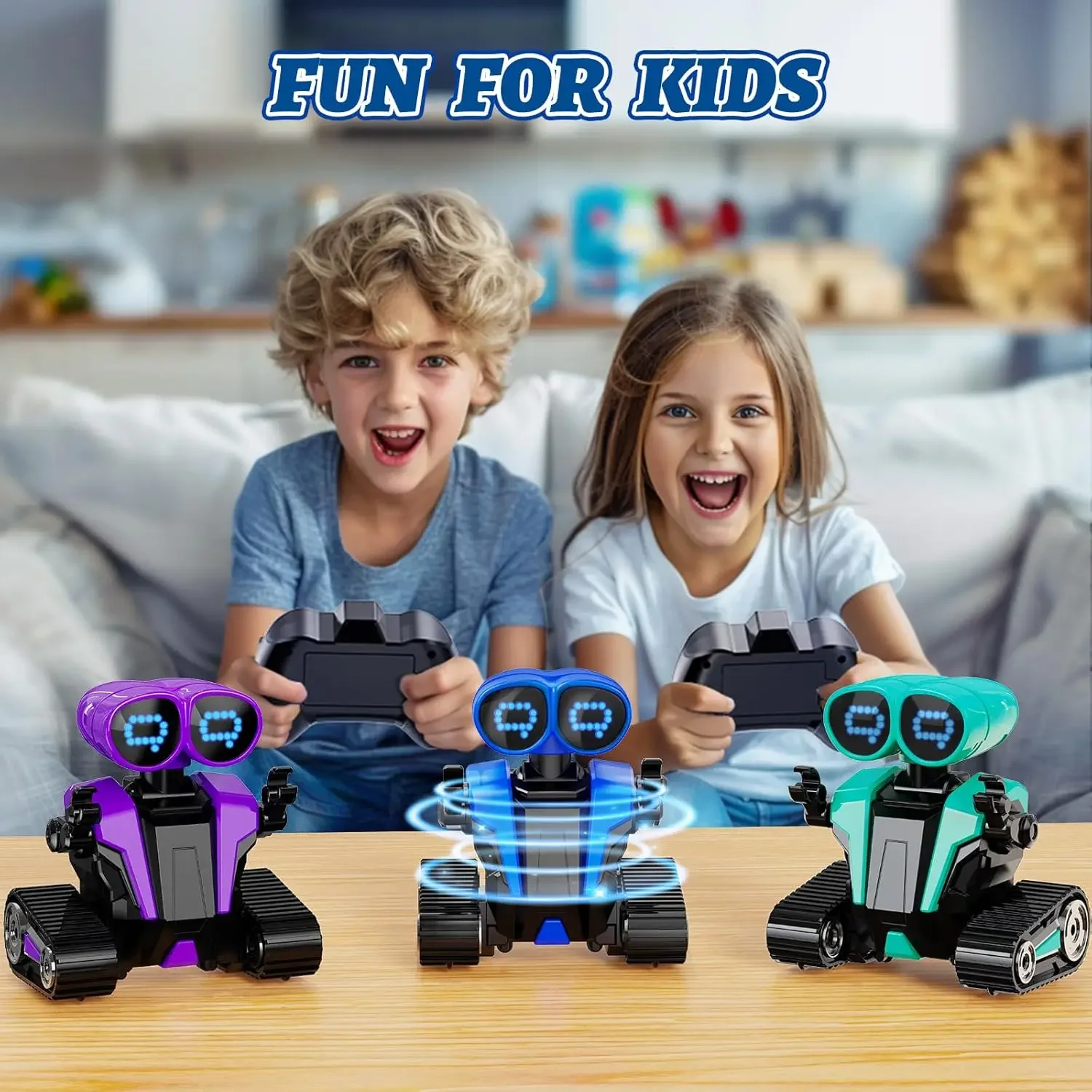 

Auto-Demonstration Remote Control Robot | Rechargeable,LED Eyes,Dancing and singing,Intelligent programming,Smart Robot Age