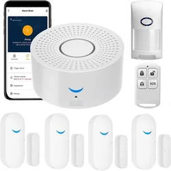 Tuya Wifi Smart Home Alarm System 433mhz Burglar Security Alarm Siren Smart Life App Control Wireless Home Alarm Kits