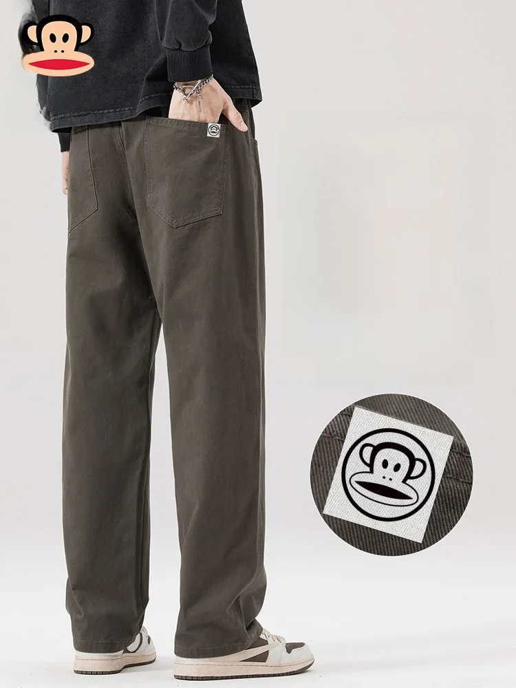 

PaulFrank Loose Casual Cotton Work Pants Men's Spring New Sle Trendy Brand Breathable Straight Leg Trousers Youth Daily Wear