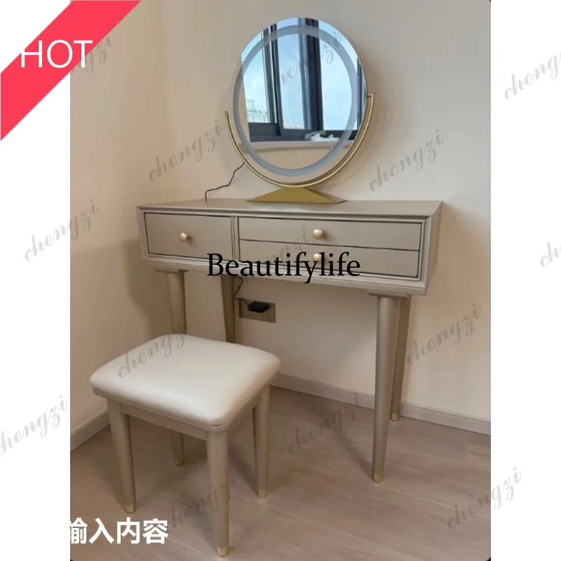 A49 Light luxury American style solid wood dresser stool set bedroom dressing table makeup vanity desk Toiletries tables furnit