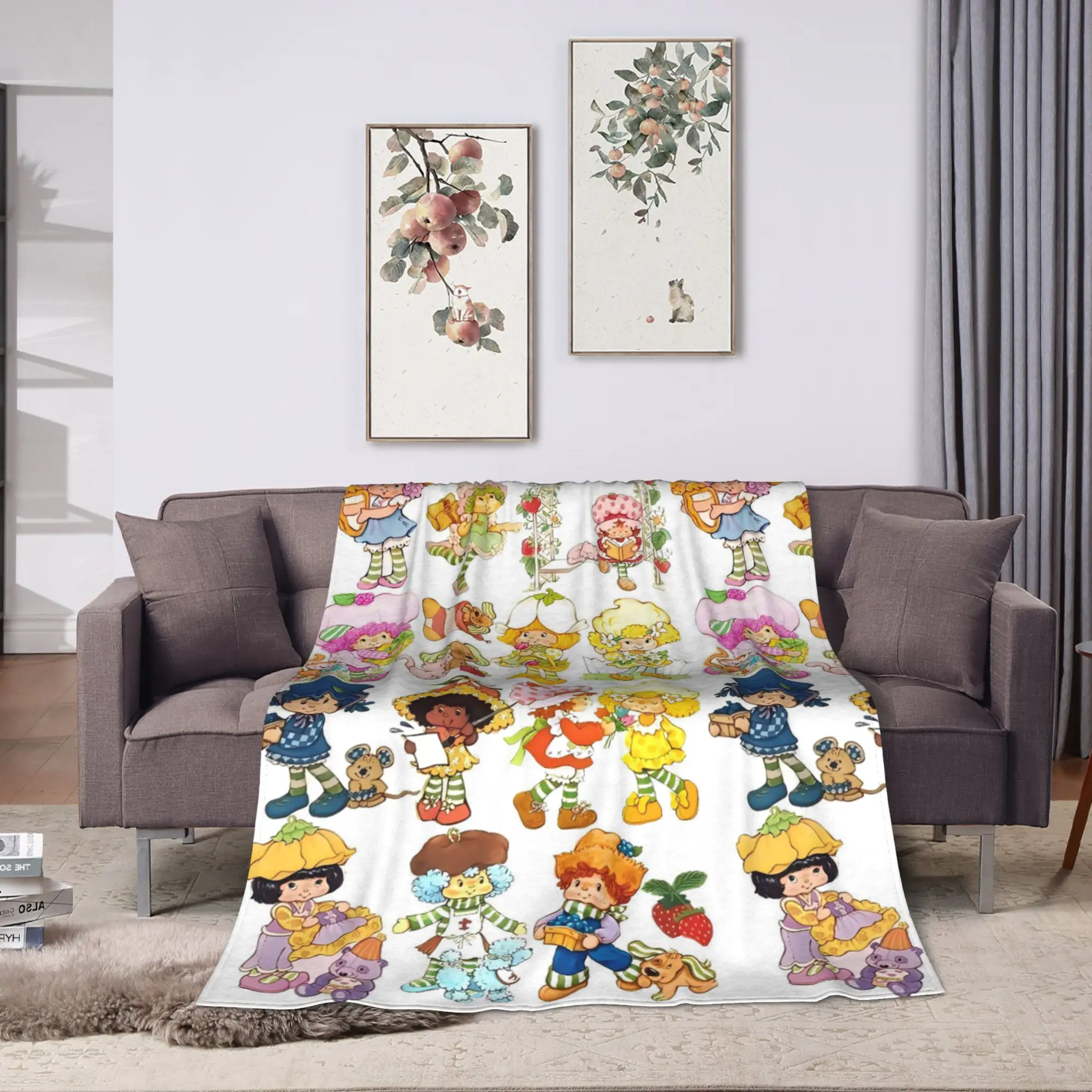 Strawberry Shortcakes Fruit Cute Super Soft Blankets Travel Plush Throw Blanket Street Trend Home Decor Bedspread Sofa Bed Cover