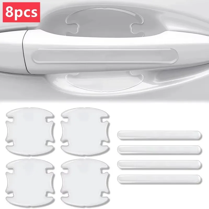 4/8/12Pcs Car Door Handle Anti-Scratch Invisible Protective Stickers Transparent Anti-Collision Strips For Cars Accessories