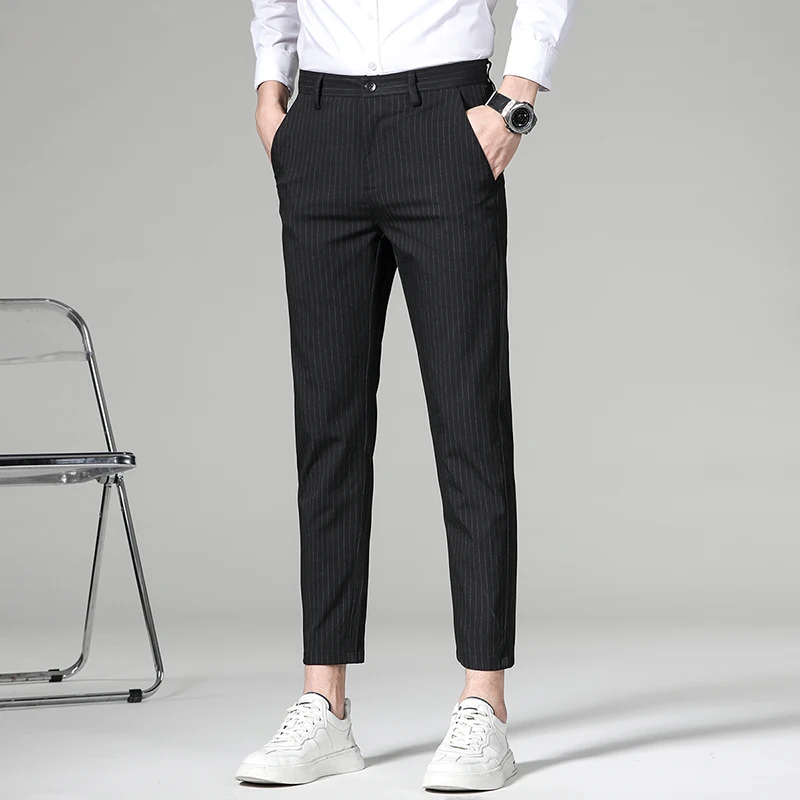 

Мужские повседневные брюки, прямые свободные модные трендовые деловые брюки, мужские официальные брюки, мужские деловые офисные брюки для социального костюма