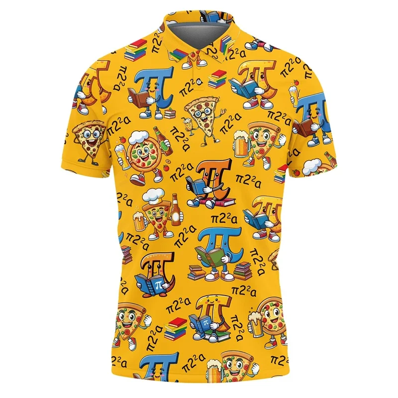 

Funny Pi Day Graphic Polo Shirt For Men Fashion Summer Lapel Button 3D Printed Math Teacher T Shirts Casual Personality Kids Tee