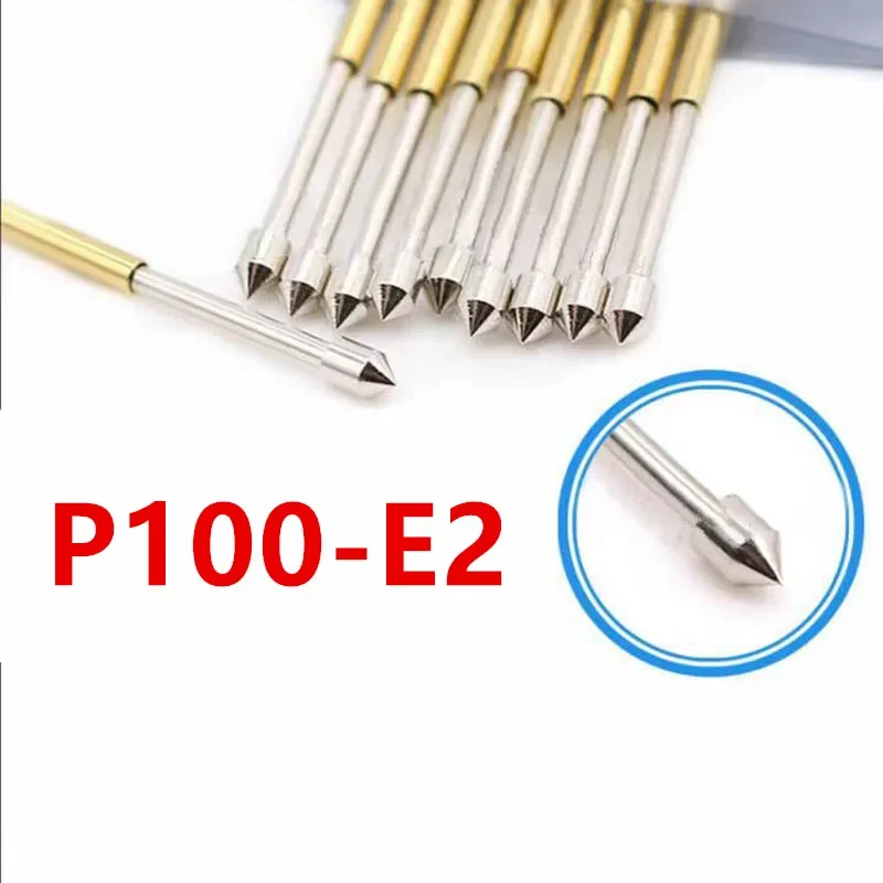 100PCS/Pack P100-E2 Conical Spring Test Needle Outer Diameter 1.36mm Total Length 333.5mm PCB Probe