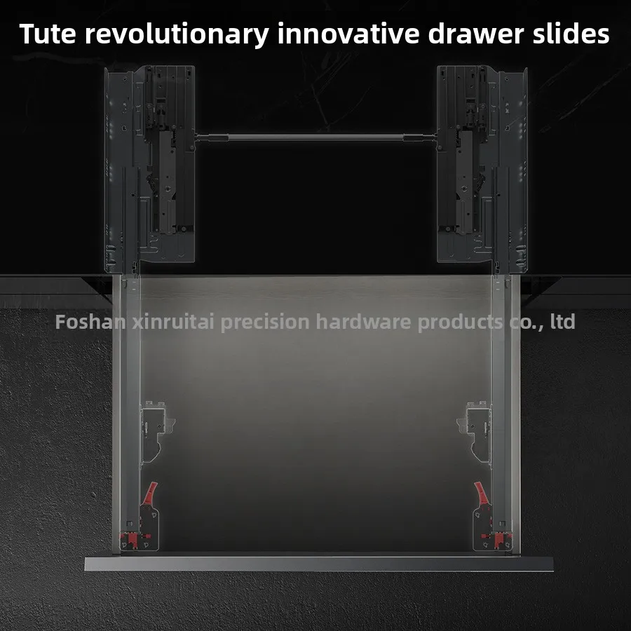 Concealed Full Extension Drawer Slides Synchronized Balance Rod Push To Open Soft Close Functions Zinc Plated Steel Undermount
