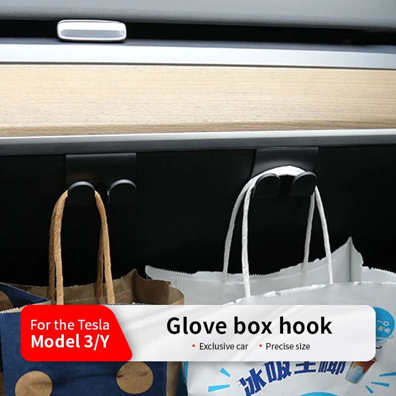 Glove Box Hook Storage Clip Holder for Tesla Model Y/3 + Highland – Hang Bags & Umbrellas, Interior Organizer Accessory