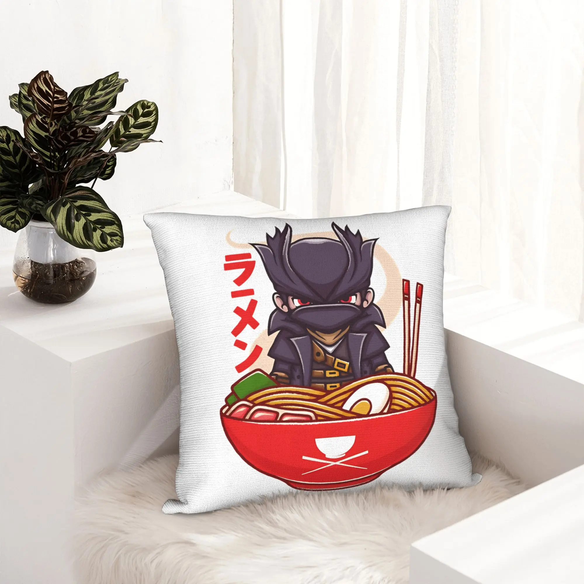 Bloodbornes Darks Souls Hunter Ramen Pillowcase Printed Cushion Cover Decor  Pillow Case Cover Bed Square
