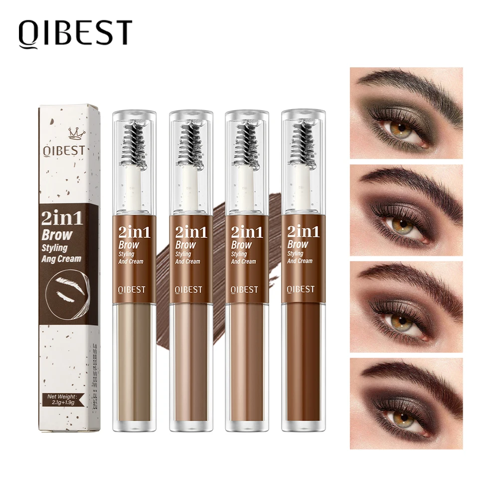 QIBEST 4 لون السائل صبغ الحاجب كريم طويل الأمد مقاوم للماء الطبيعي عديم اللون تصفيف الحاجب الشمع الحاجب مستحضرات التجميل أداة #1