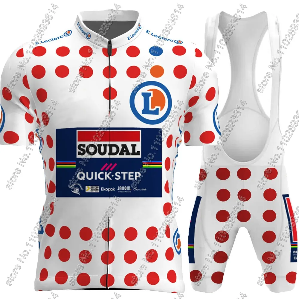 Soudal Quick Step 2024 France Tour Cycling Jersey TDF Set Short Sleeve Clothing Men Road Bike Shirts Suit Bicycle bib Shorts MTB