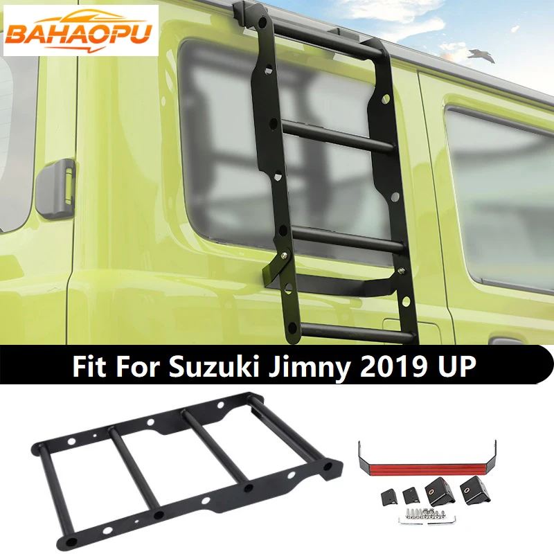 

BAHAOPU Metal Rear Window Expansion Ladder Luggage Carriers Fit For Suzuki Jimny 2019 Up,Car Functional Decoration Accessories