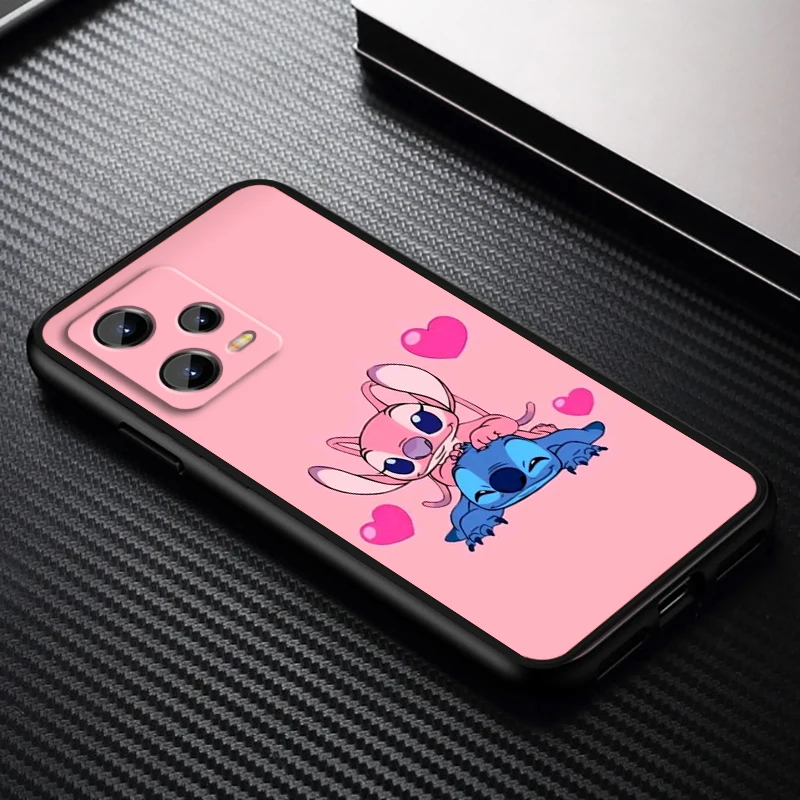 Disney Stitch Cartoon Art For Xiaomi Redmi Note 13 12R 12 12S Turbo 11 11T 11S 10 10S Pro Plus 5G Black Soft Phone Case