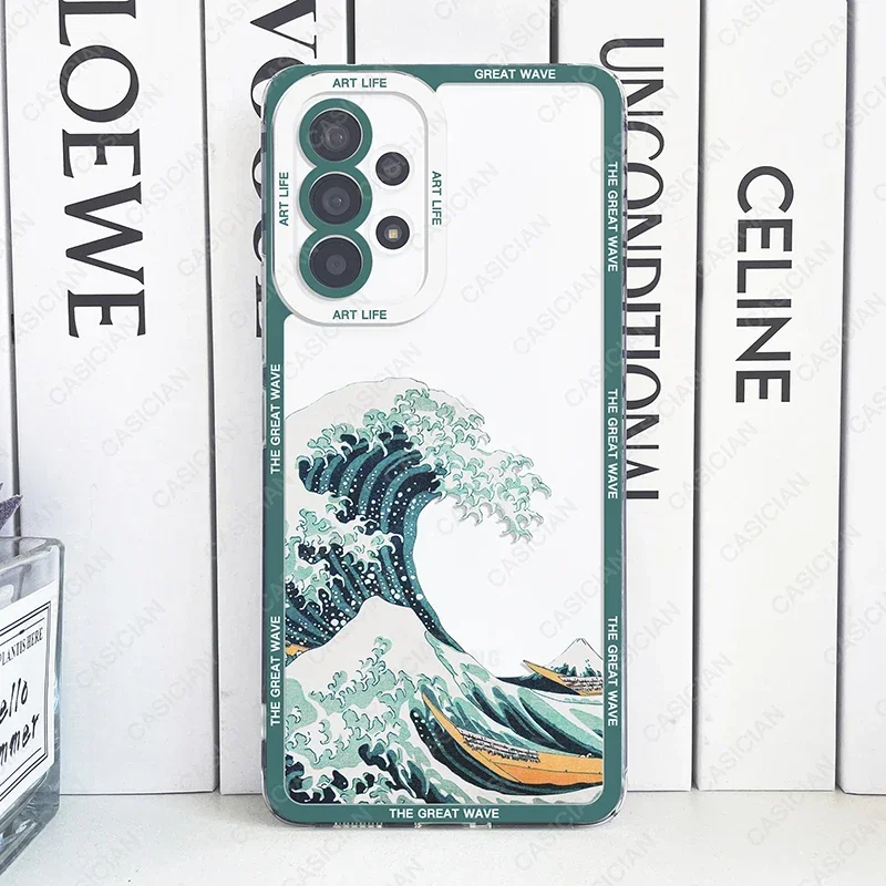 Etui na Samsung Galaxy A52 A53 A54 S20 FE S21 Plus S22 S23 S24 Ultra The Great Wave Off Kanagawa Hokusai sztuka estetyczna okładka