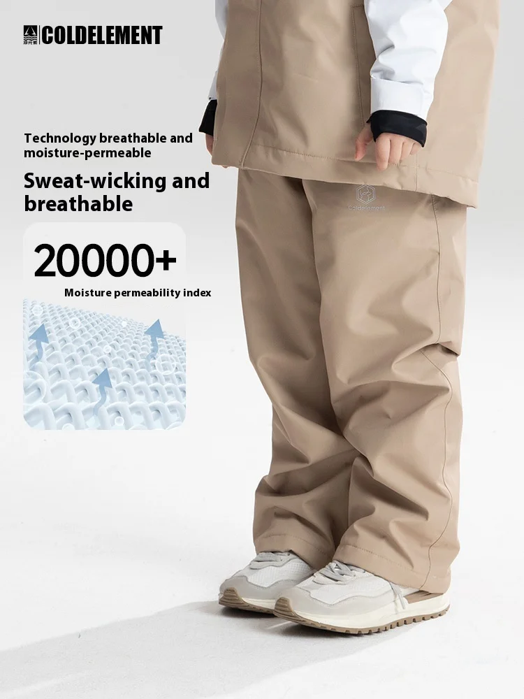 Calças infantis à prova de vento, à prova d'água e quente, equipamento de esqui para meninos e meninas, calças de esqui para meninas, calças de esqui infantis diárias