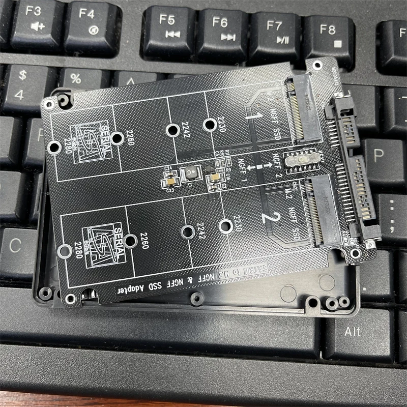 Dual NGFF to SATA Adapter 2 Port M.2 SATA SSD B Key to SATA3.0 6Gbps Riser Board Converter for 2230 2242 2260 2280 M2 SSD for PC image 6