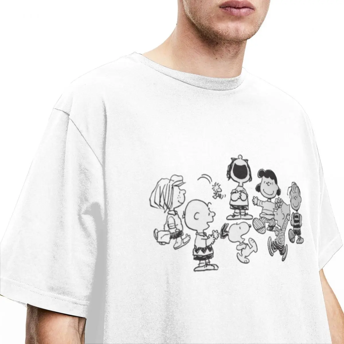 Peanuts Comic Characters Cartoon Stuff T-Shirt Men Women Funny Snoopy Anime Leisure Cotton Classic Cloth