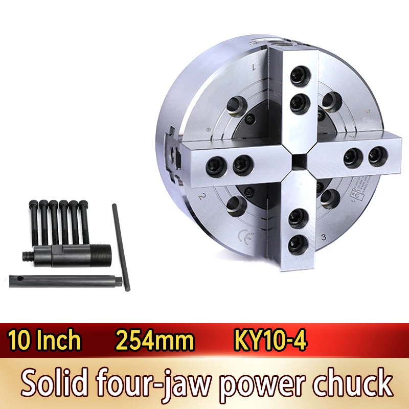 

10 Inch 254mm Solid Hydraulic Power Chuck 4 Jaw Oil Pressure Chuck For Mechanical CNC Lathes With A8 Flange High Precision Chuc