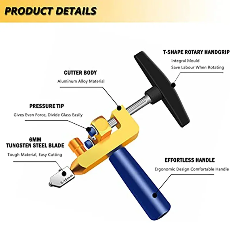 2 in 1 Glass Tile Cutter Tungsten Steel Breaking Pliers Hand Mirror Cutter Tool  Ceramic Tile Opener Manual Tile Cutter Ceramic