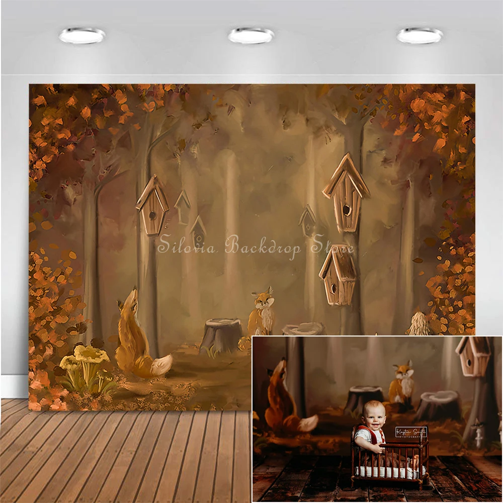 Fall Rustic Woodland Photo Background Autumn Apple Grove Backdrop Kids Portrait Photo Studio Props Cake Smash Photography Cloth