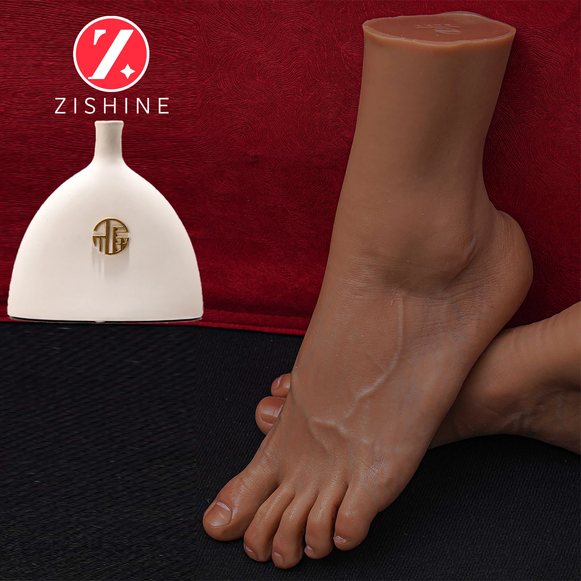 Lifelike Male Silicone Foot Model for Shoes Display Props Medical Painting Teaching Stockings Simulation Fetish Feet J4401