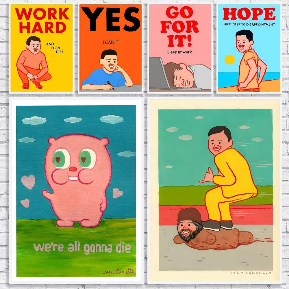 Anime Art J-Joan Cornella Painting Calligraphy High-Quality Canvas Wall Mural Crease-Free For Living Room Bedroom Interiors