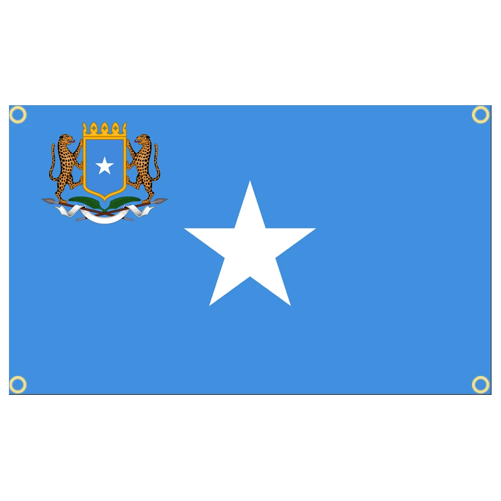 3 × 5 أقدام جمهورية الصومال الفيدرالية الصومالية شعار العلم البوليستر المطبوعة راية نسيج للديكور #5
