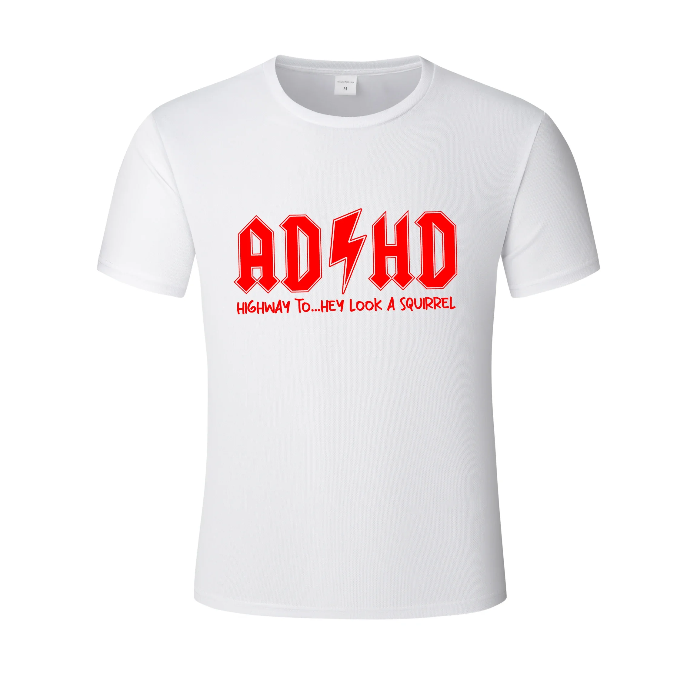 

Sports and leisure clothing New ADHD Fun Hey Look Squirrel ADHD T-shirt Mesh Breathable Fashion Casual Sports T-shirt Y2K